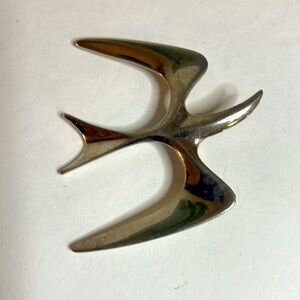 Vintage Sarah Coventry Seagull Silver-tone Mid-Century Modern Design Brooch Pin